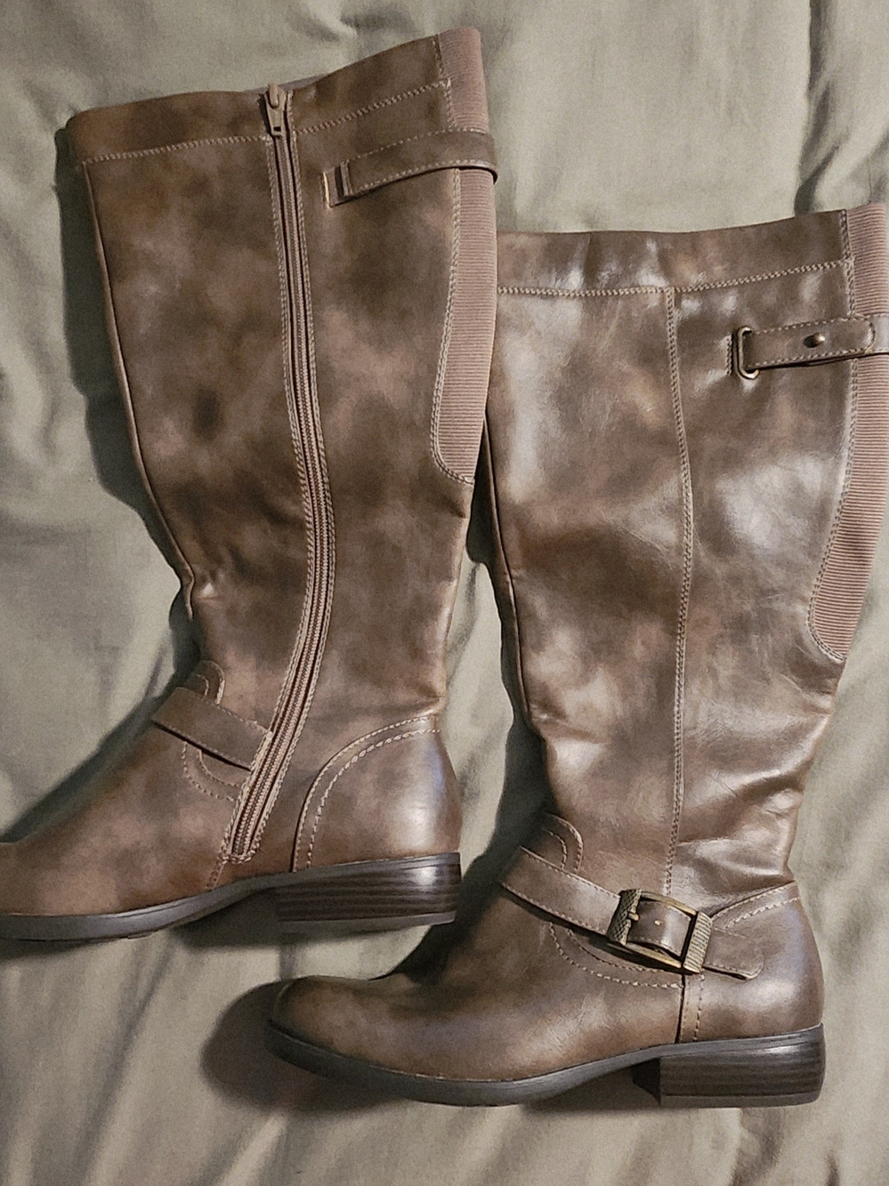 Kim Rogers Brown Tall Riding Boots with Buckle Detail